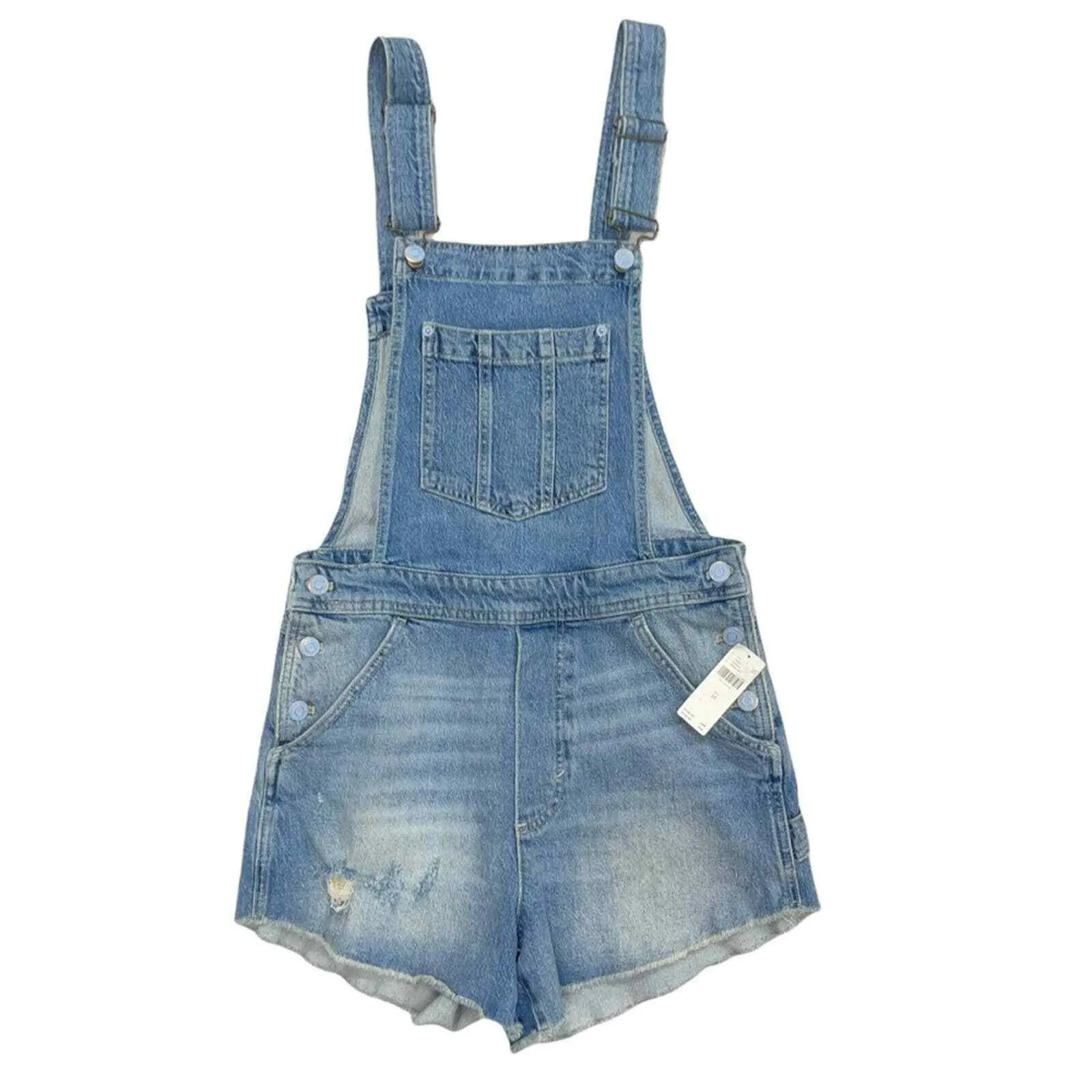 Anthropologie Pilcro Cut Off Denim Overalls Size 28 New