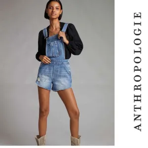 Anthropologie Pilcro Cut Off Denim Overalls Size 28 New