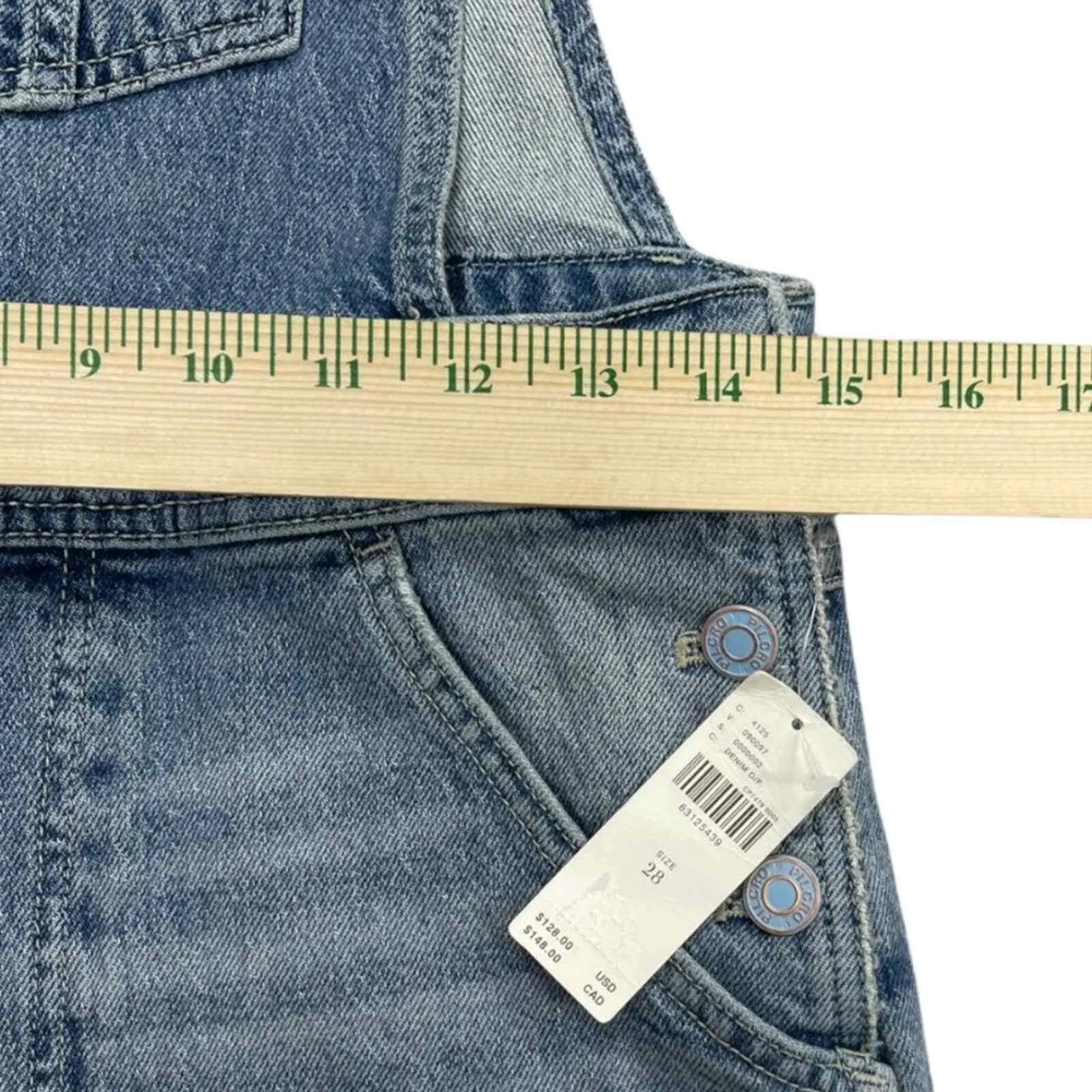 Anthropologie Pilcro Cut Off Denim Overalls Size 28 New