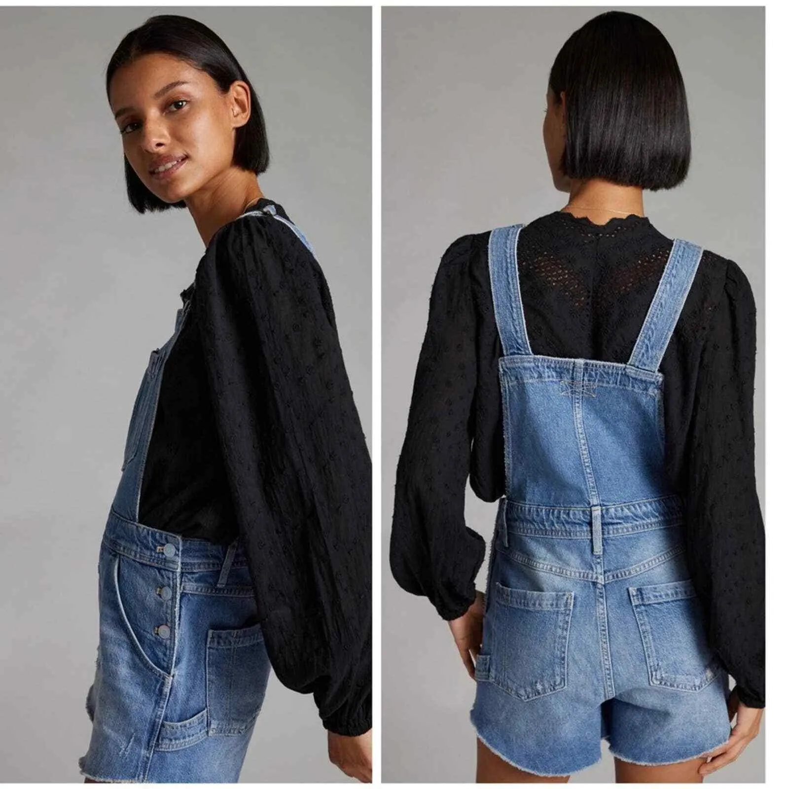 Anthropologie Pilcro Cut Off Denim Overalls Size 28 New