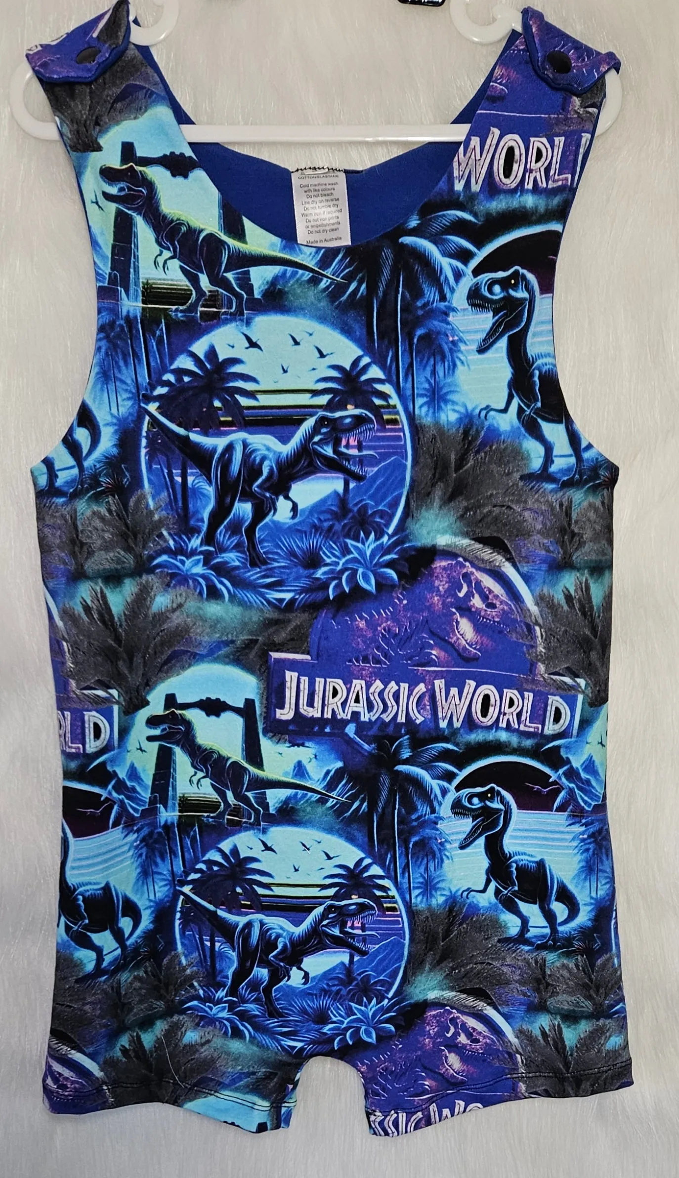 Blue dinosaur Overalls