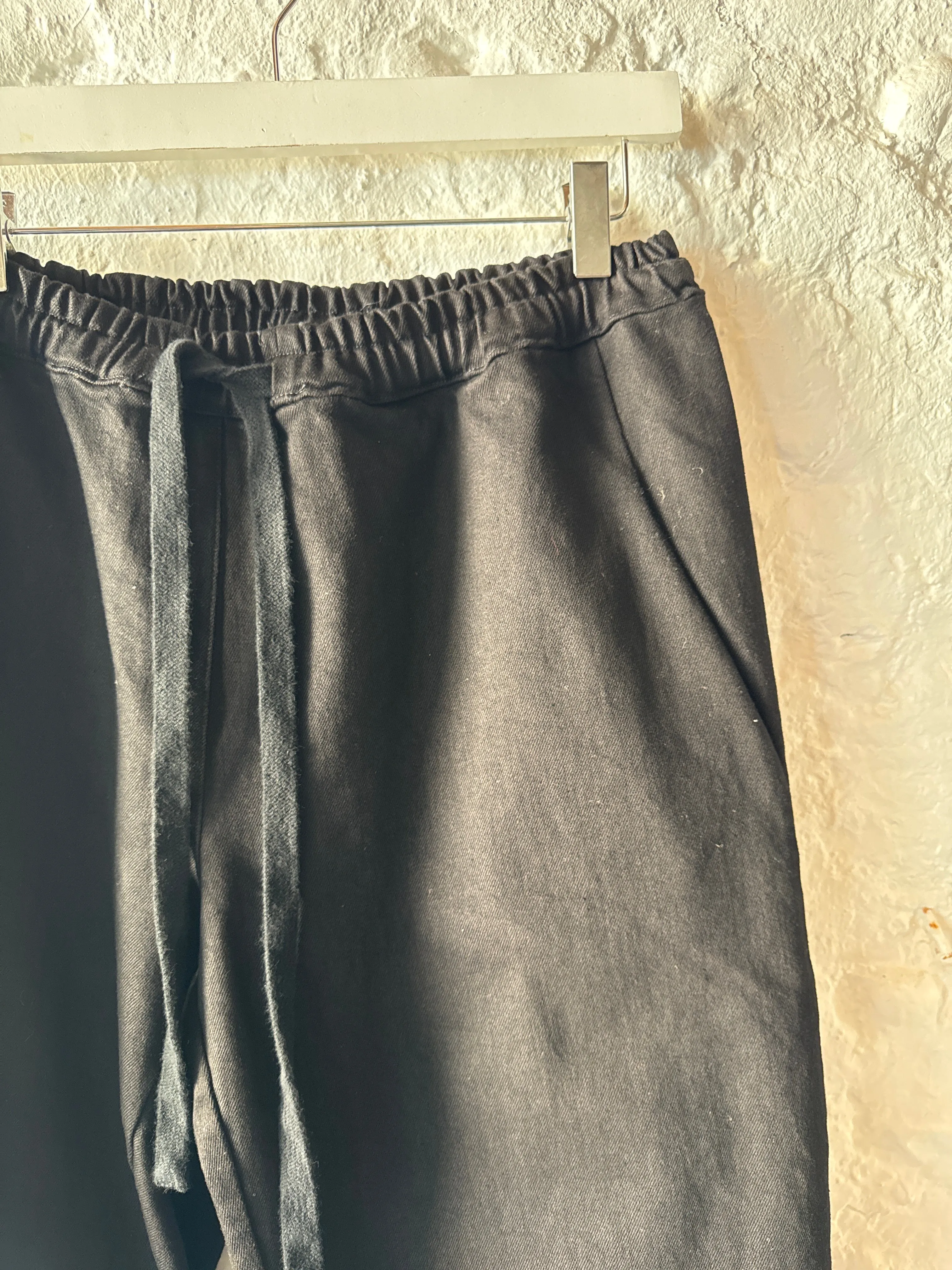 Crossley Black Canvas Drawstring Pants