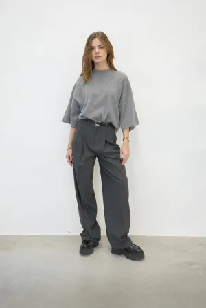 DOUBLE PLEAT PANT IN GREY