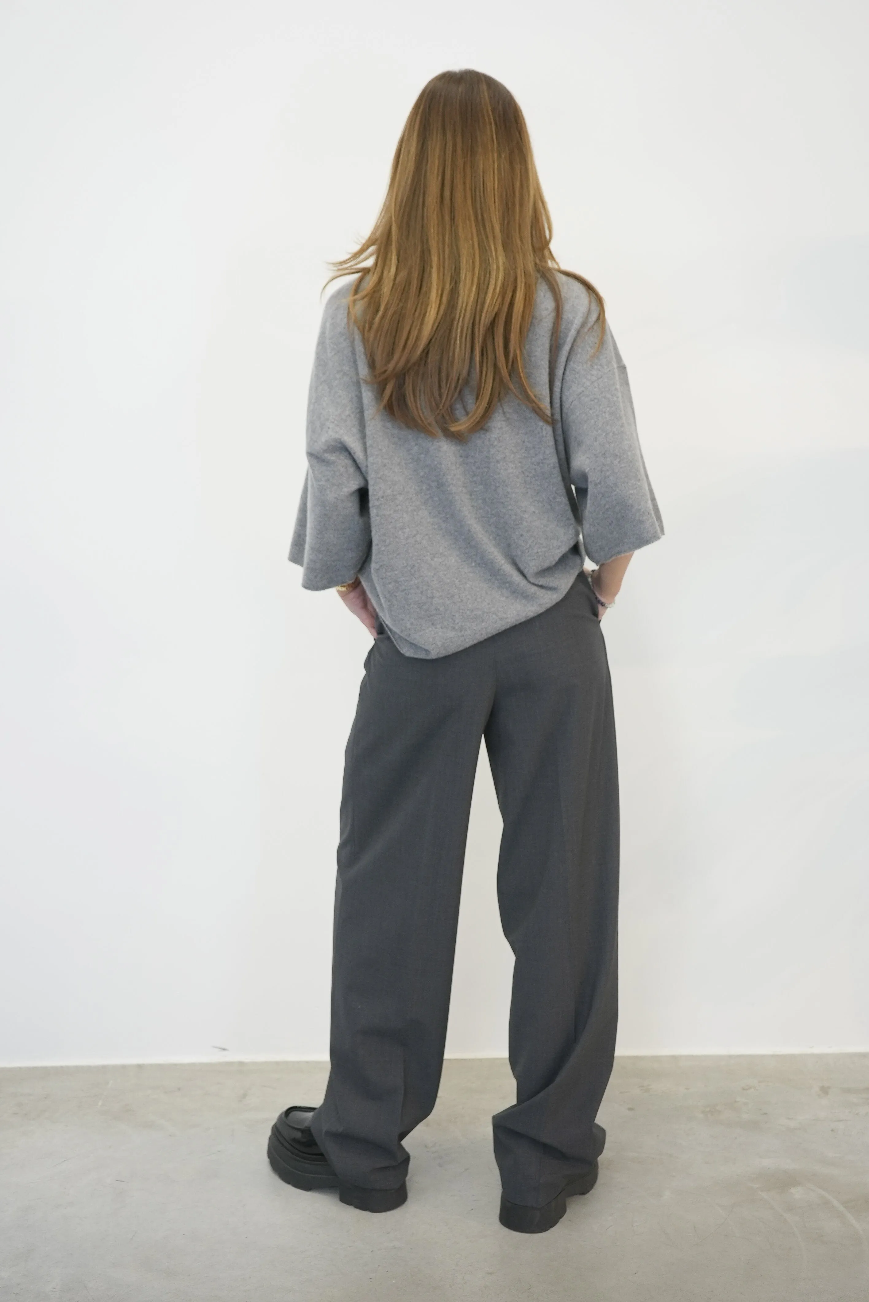 DOUBLE PLEAT PANT IN GREY