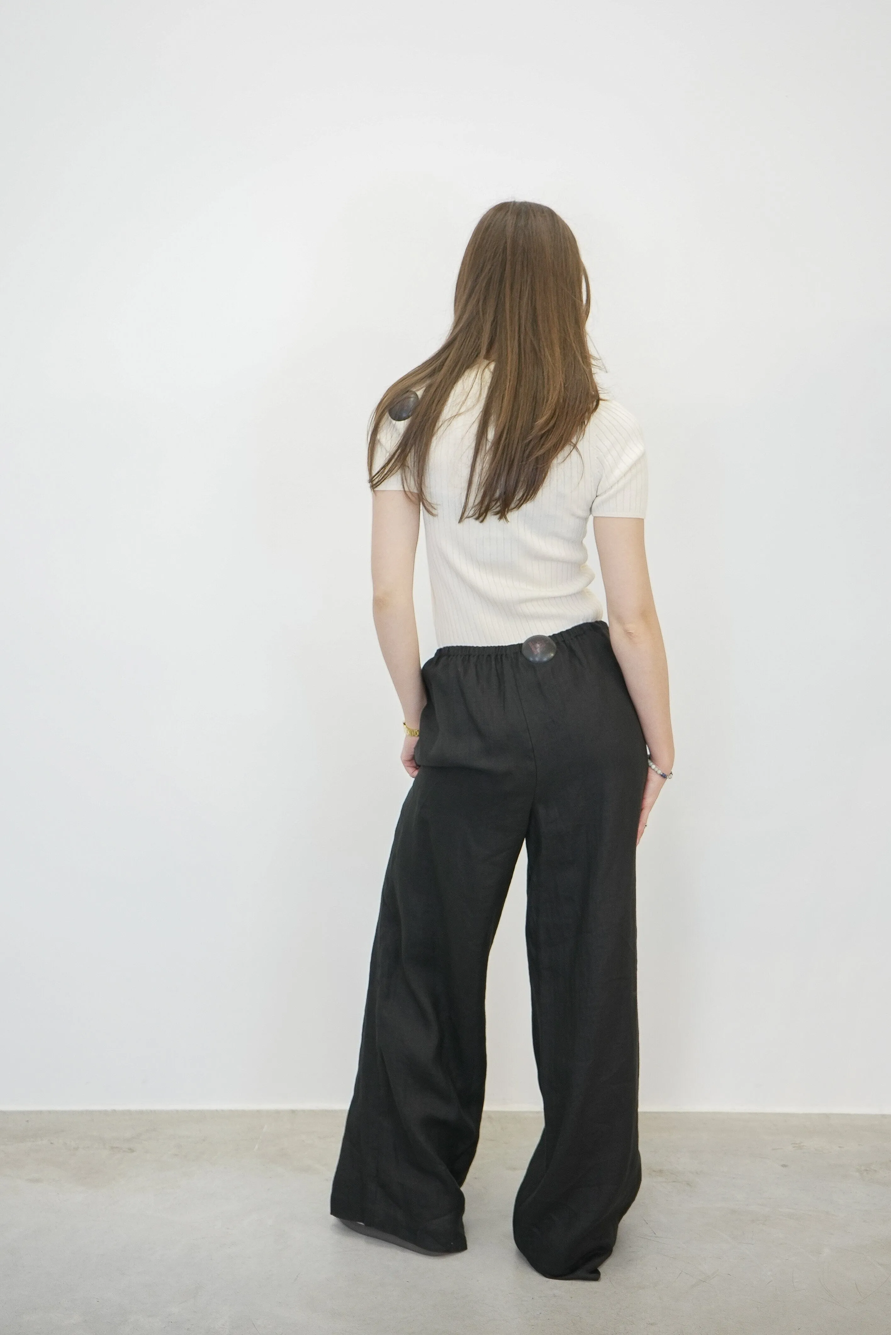 DRAWSTRING WIDE LEG PANTS