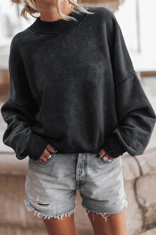 EG fashion Mineral Washed Acid dye Sweatshirt Pullover