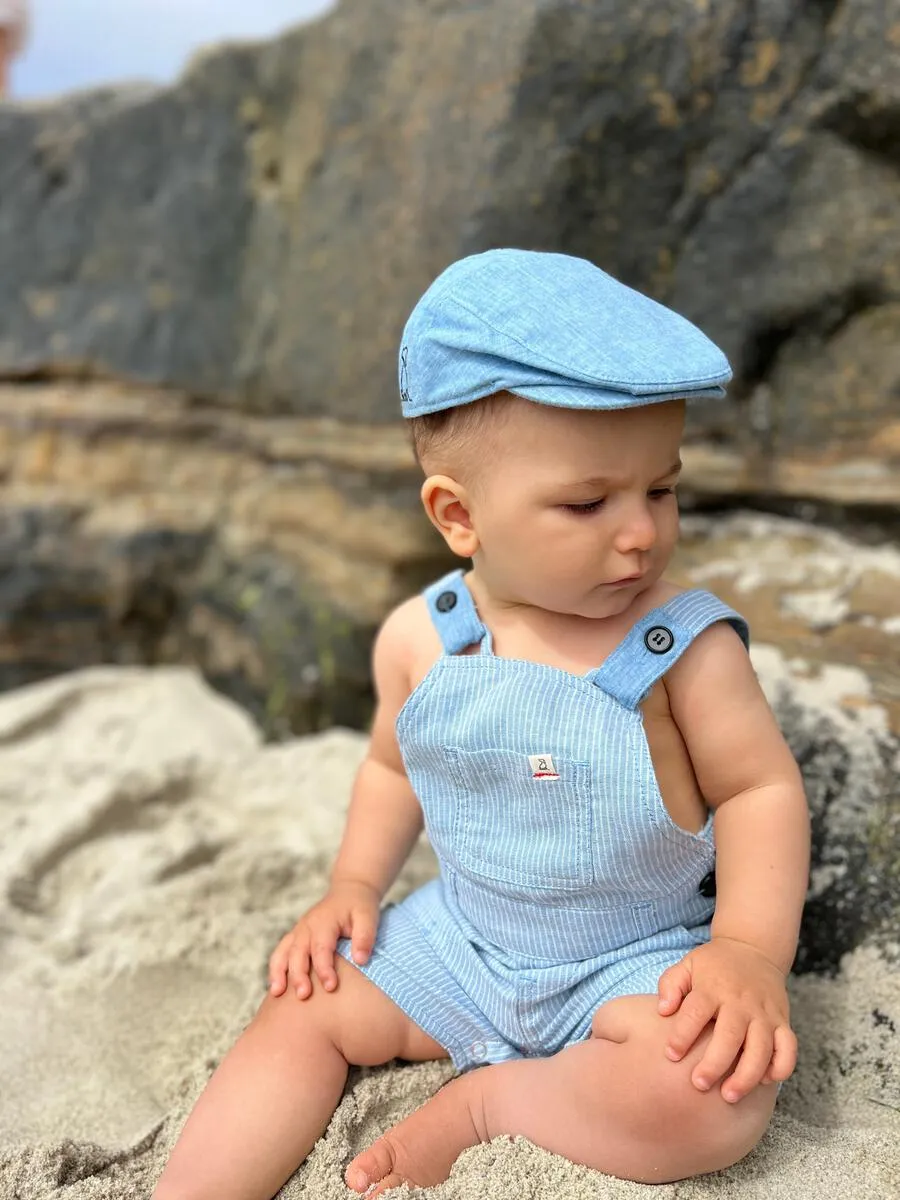 Gauze Bowline Overalls- Pale Blue