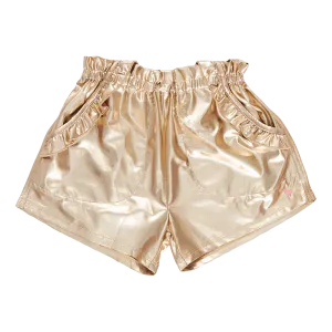 girls theodore short - gold lame