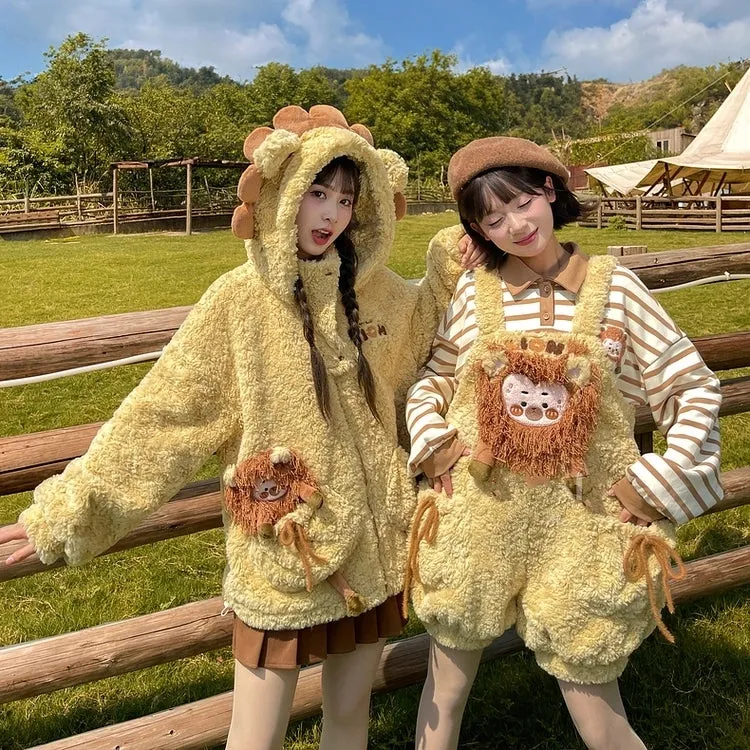 Kawaii Cartoon Animal Plush Overalls