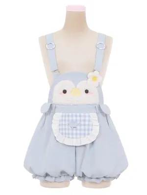 Little Penguin Blue Sweet Overalls Bubble Shorts