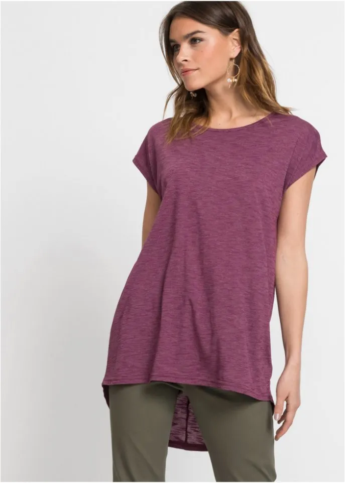 Long Shirt with Rounded Edge Rainbow, Red