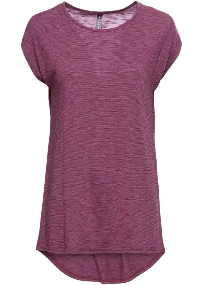 Long Shirt with Rounded Edge Rainbow, Red
