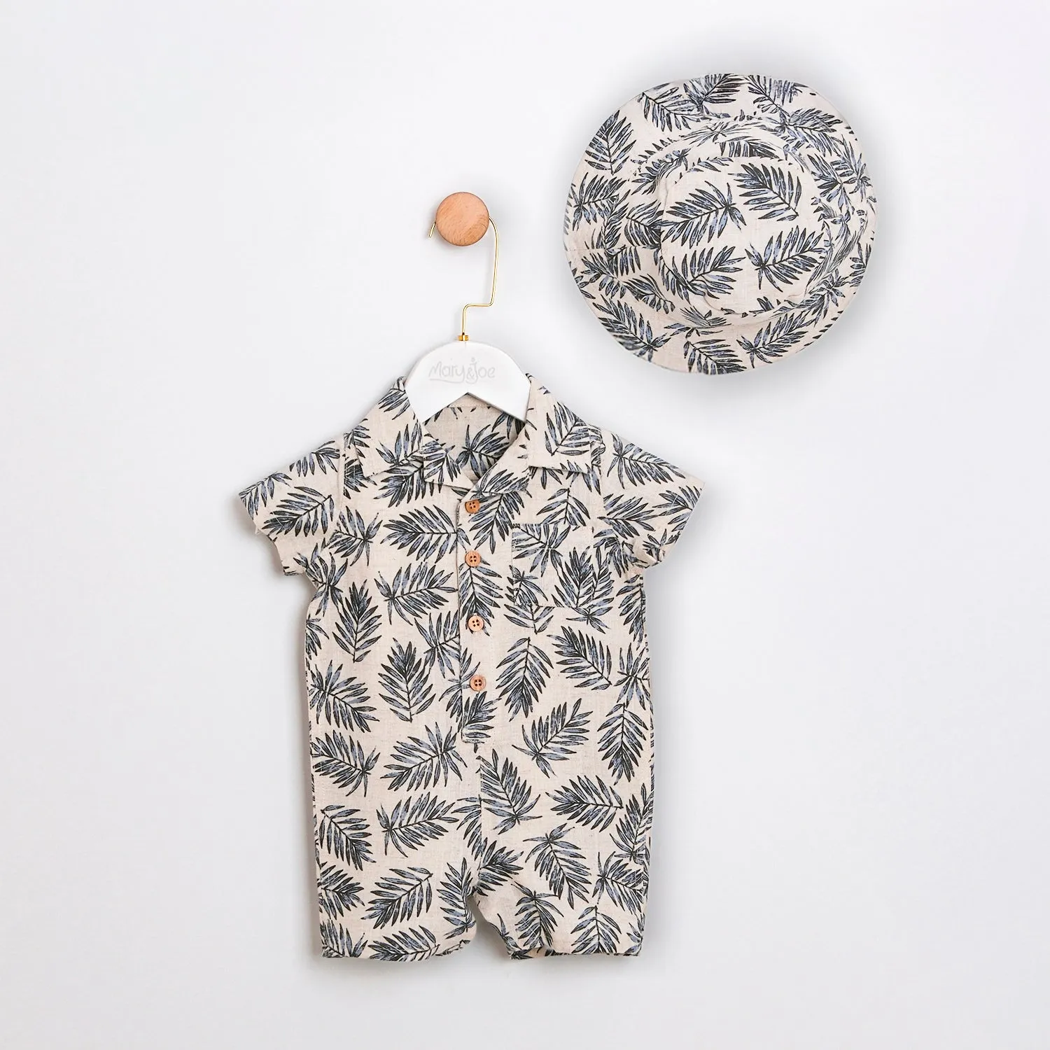 Palm Breeze Romper Matching Hat