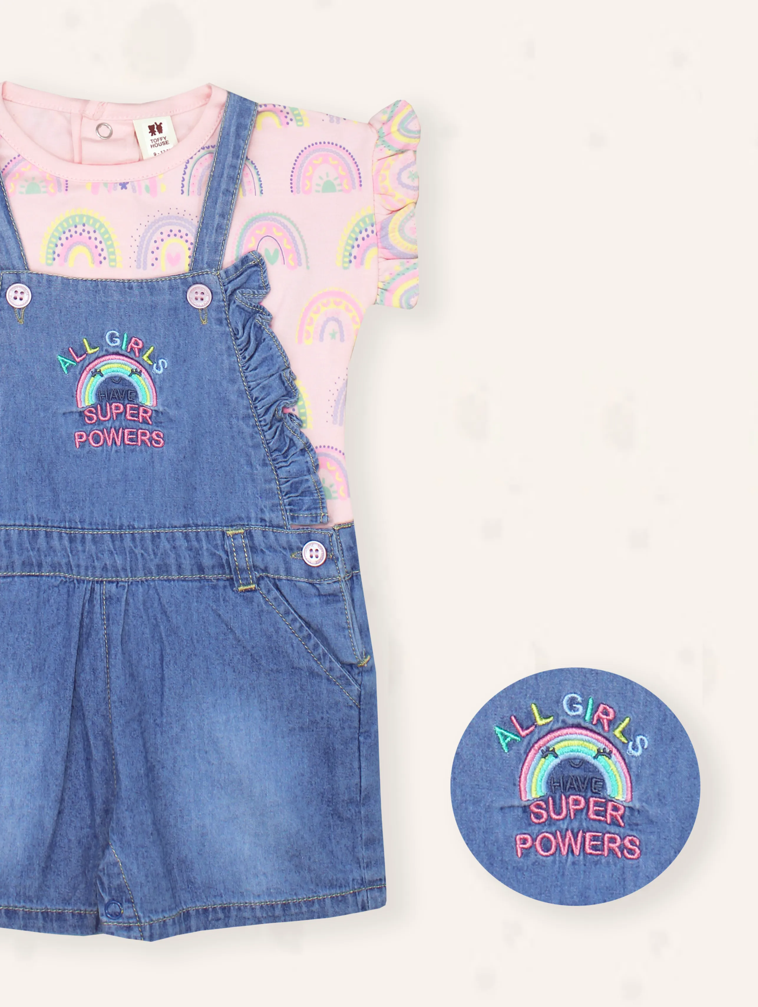 Supergirl Denim Romper Set