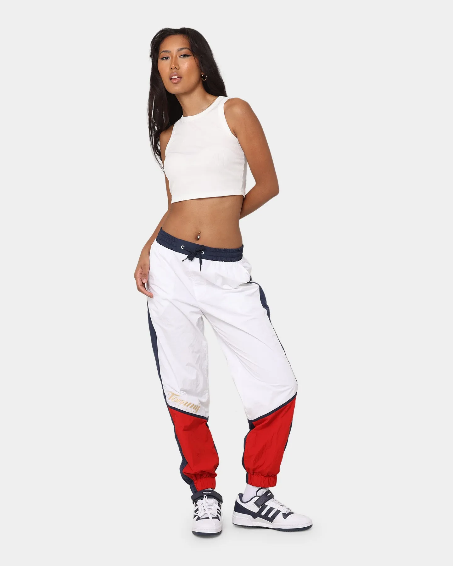 Tommy Jeans Women's TJW Archive Windpants White/Multi-Coloured