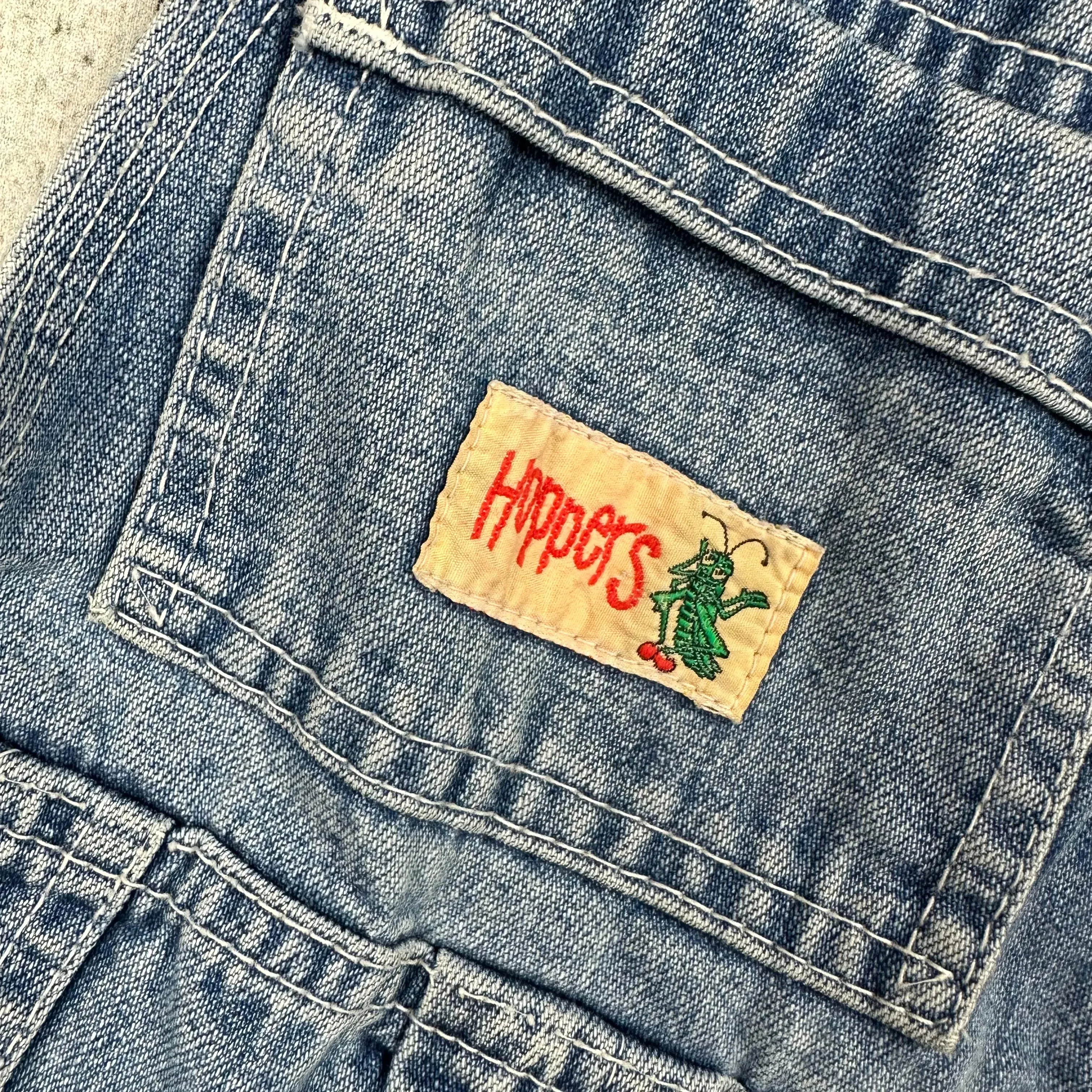 Vintage 1970's 'Hoppers' Australian Made Denim Dungaree Overalls - Size 2