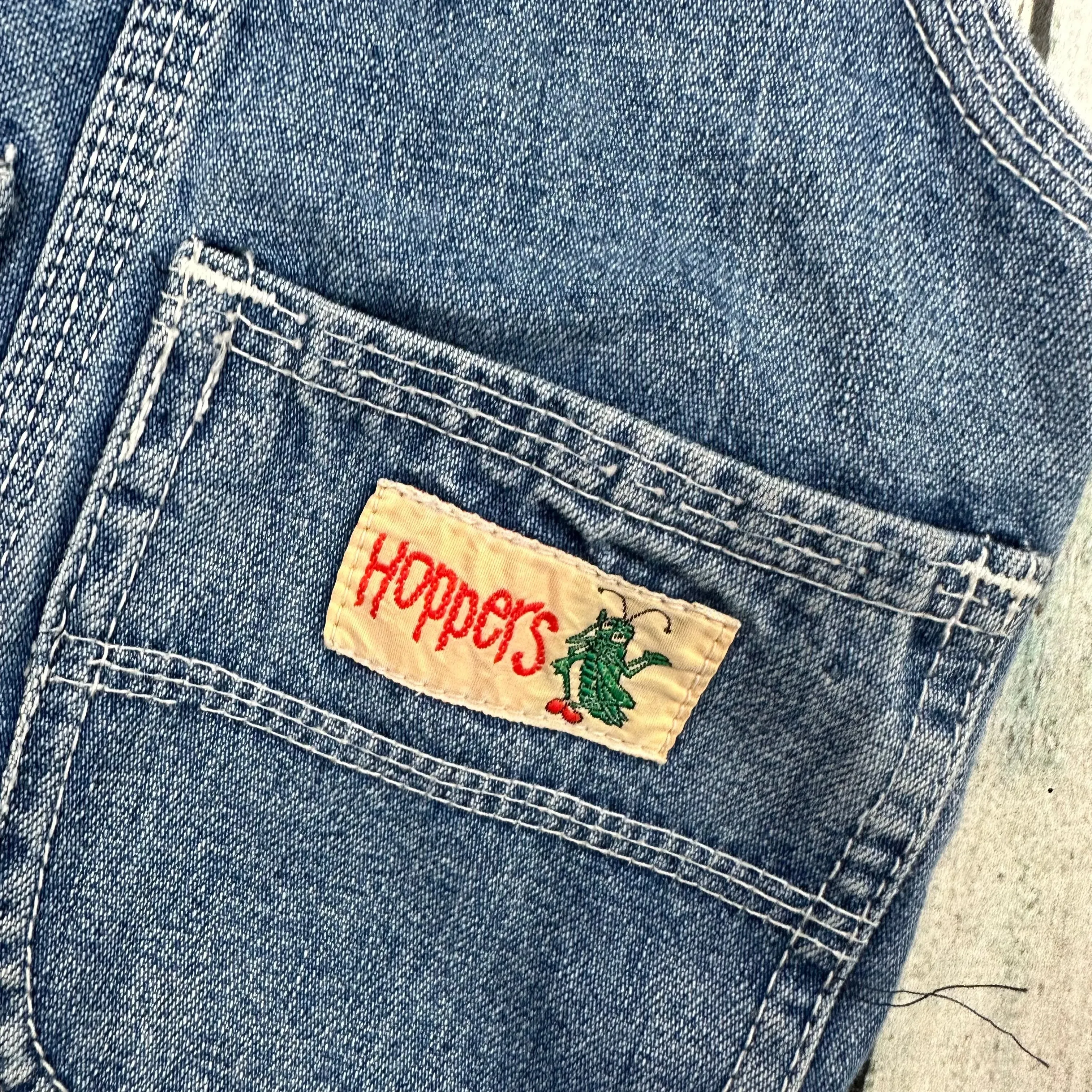 Vintage 1970's 'Hoppers' Australian Made Denim Dungaree Overalls - Size 2