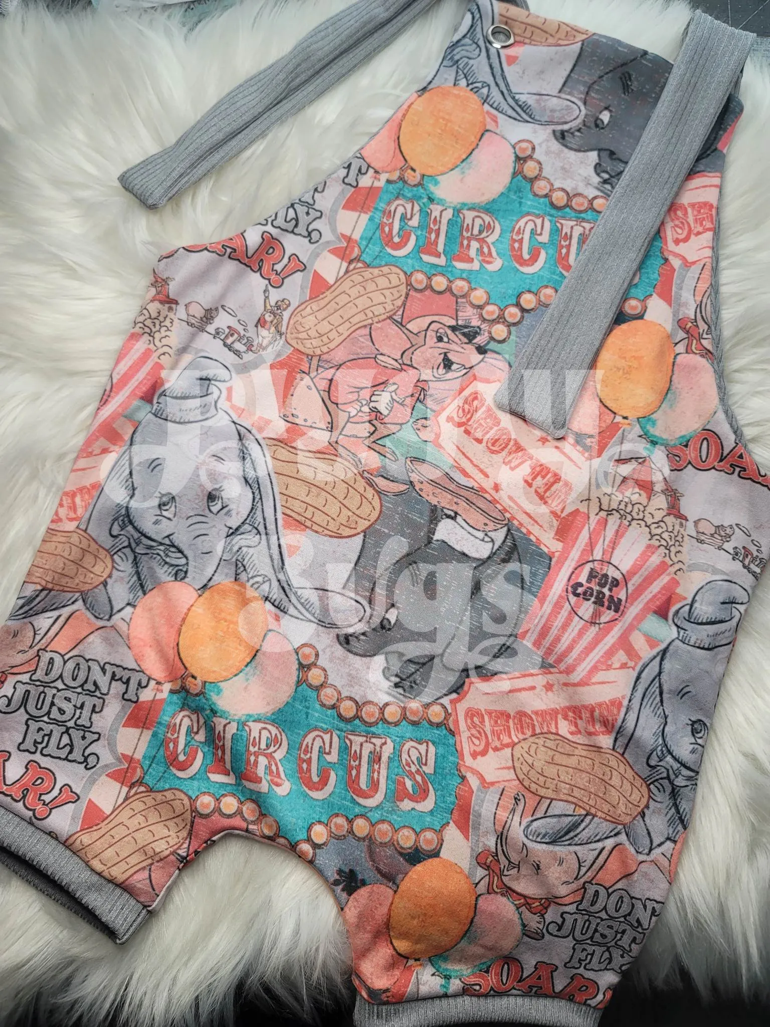 Vintage Elephant Fair Overalls