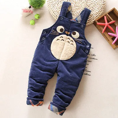 Winter/Autumn Baby Boy/Girls Overalls Corduroy Jumpsuit Cotton Thick Cartoon Cat Animal Toddler Pants/Trousers Bodysuit Clothing