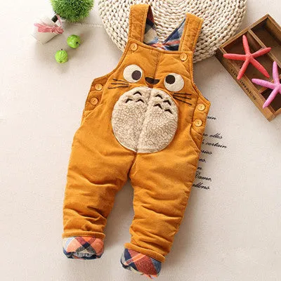 Winter/Autumn Baby Boy/Girls Overalls Corduroy Jumpsuit Cotton Thick Cartoon Cat Animal Toddler Pants/Trousers Bodysuit Clothing