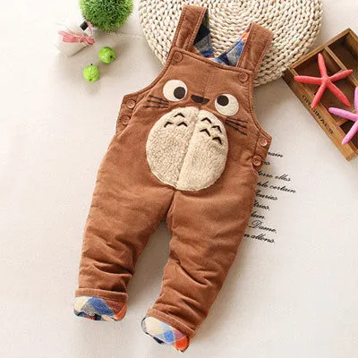 Winter/Autumn Baby Boy/Girls Overalls Corduroy Jumpsuit Cotton Thick Cartoon Cat Animal Toddler Pants/Trousers Bodysuit Clothing