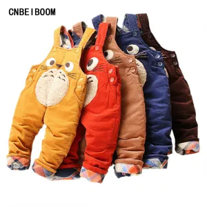 Winter/Autumn Baby Boy/Girls Overalls Corduroy Jumpsuit Cotton Thick Cartoon Cat Animal Toddler Pants/Trousers Bodysuit Clothing
