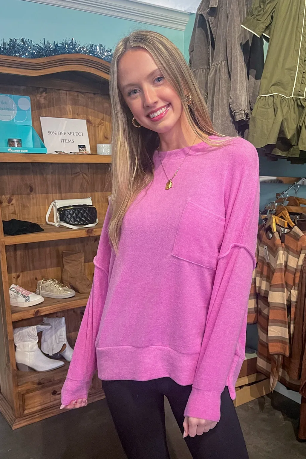 Zenana-Drop Shoulder Oversized Sweater