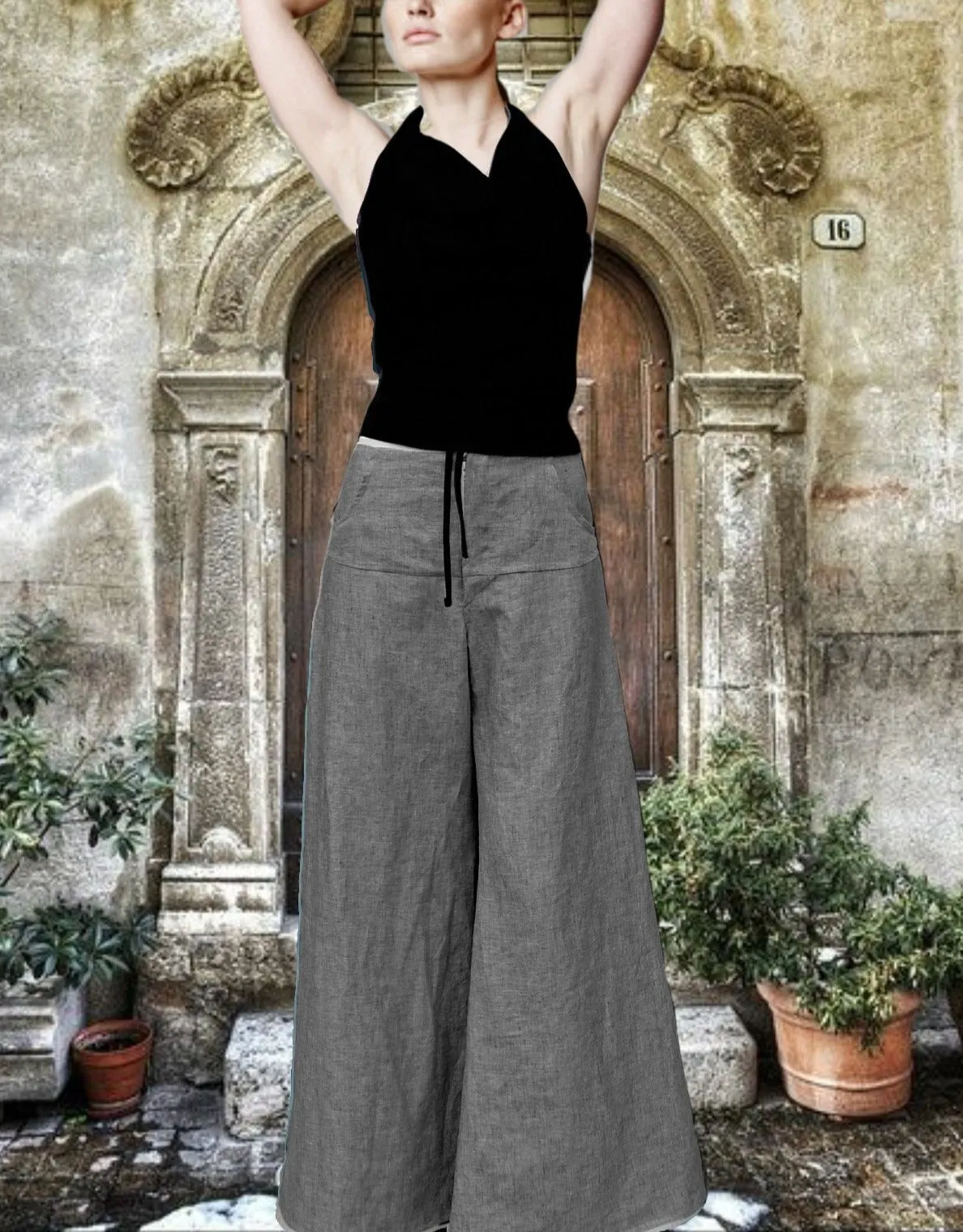 zomerbroek van linnen chambray / summer pants linen chambray