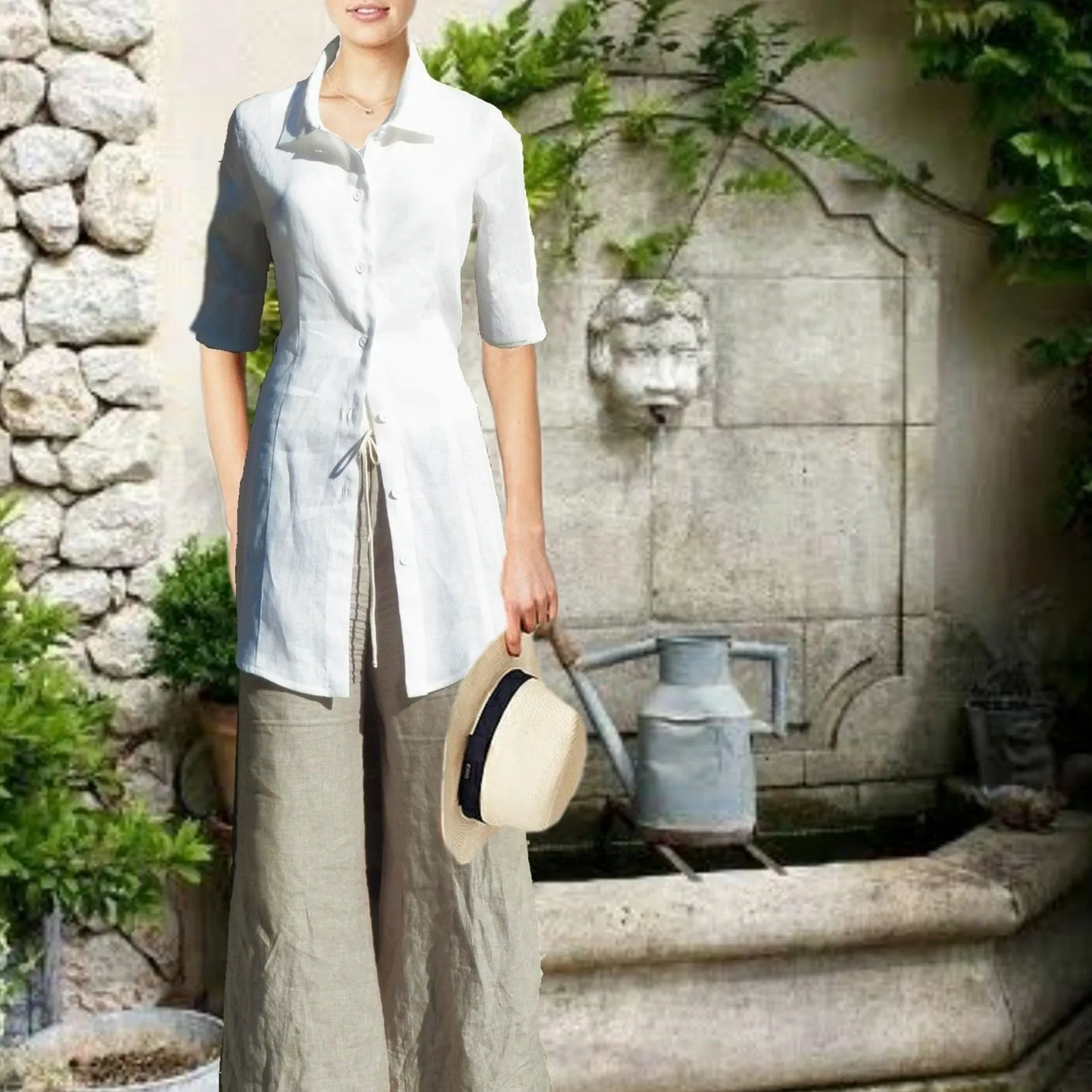zomerbroek van linnen chambray / summer pants linen chambray