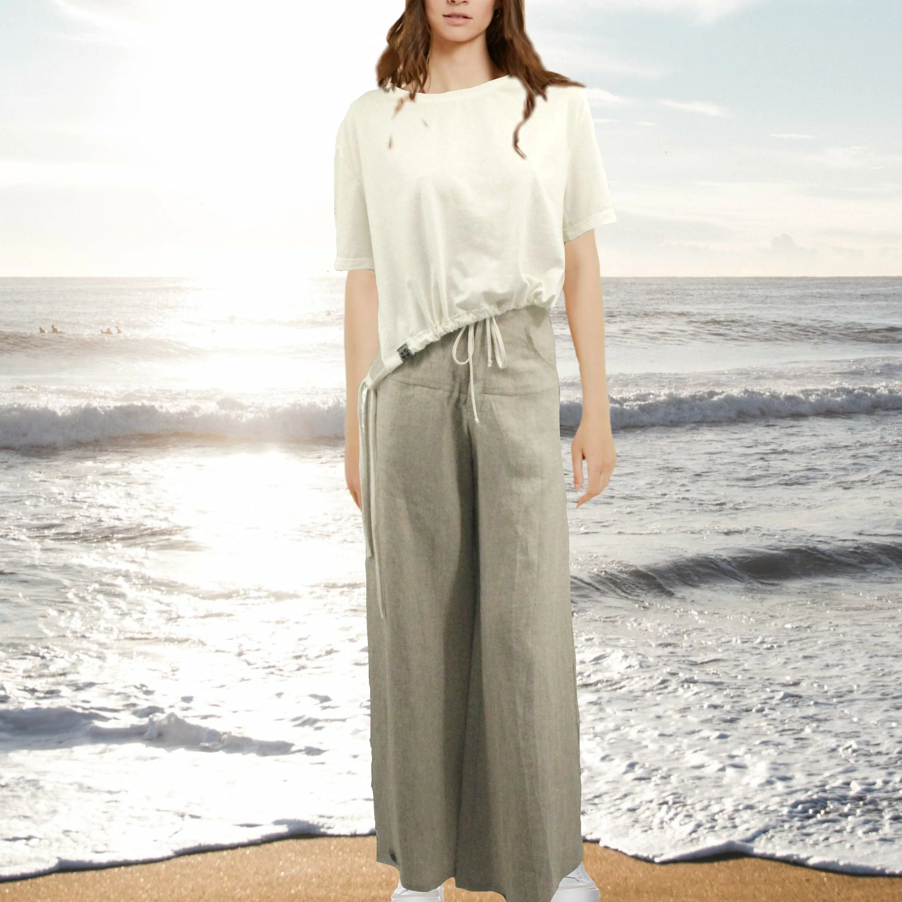 zomerbroek van linnen chambray / summer pants linen chambray