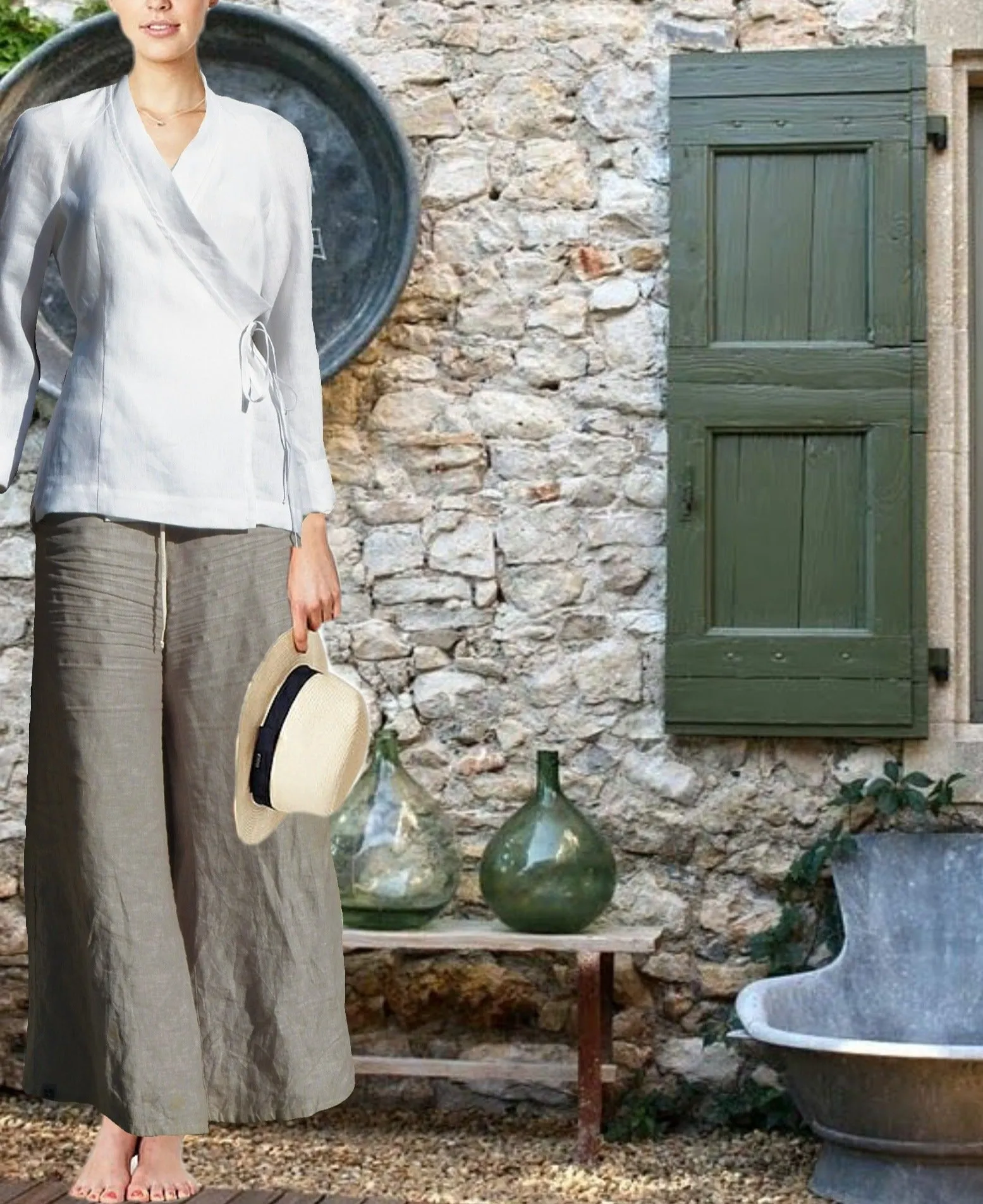 zomerbroek van linnen chambray / summer pants linen chambray