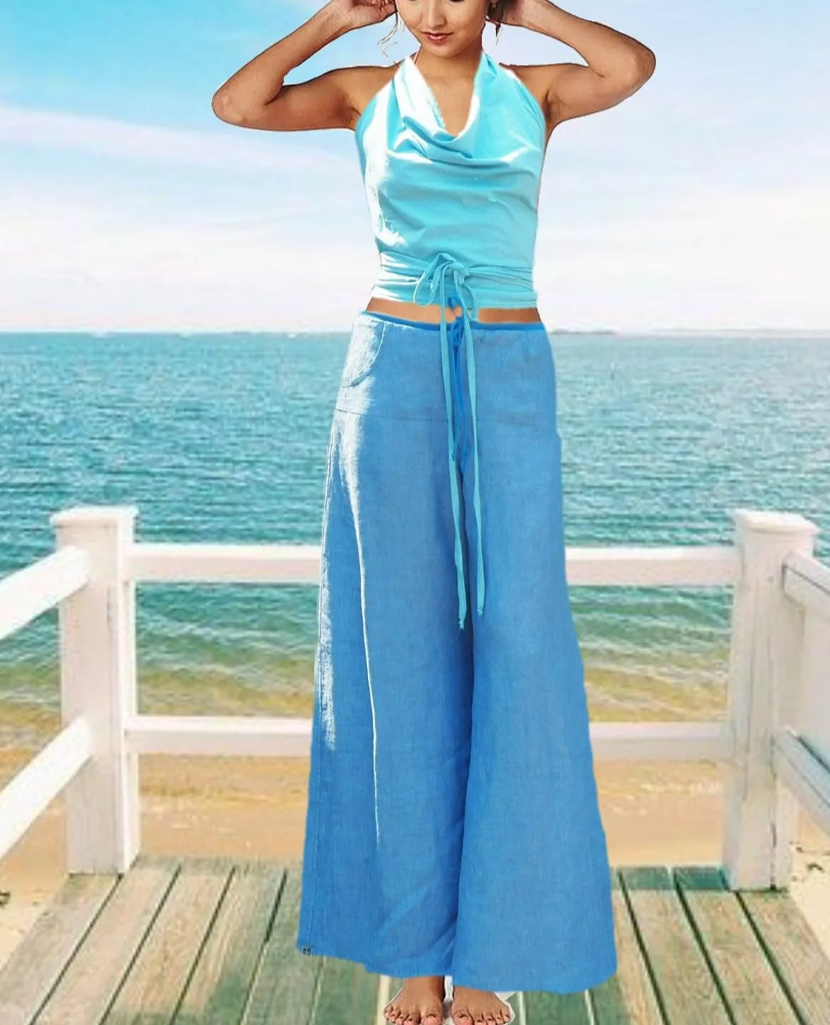zomerbroek van linnen chambray / summer pants linen chambray